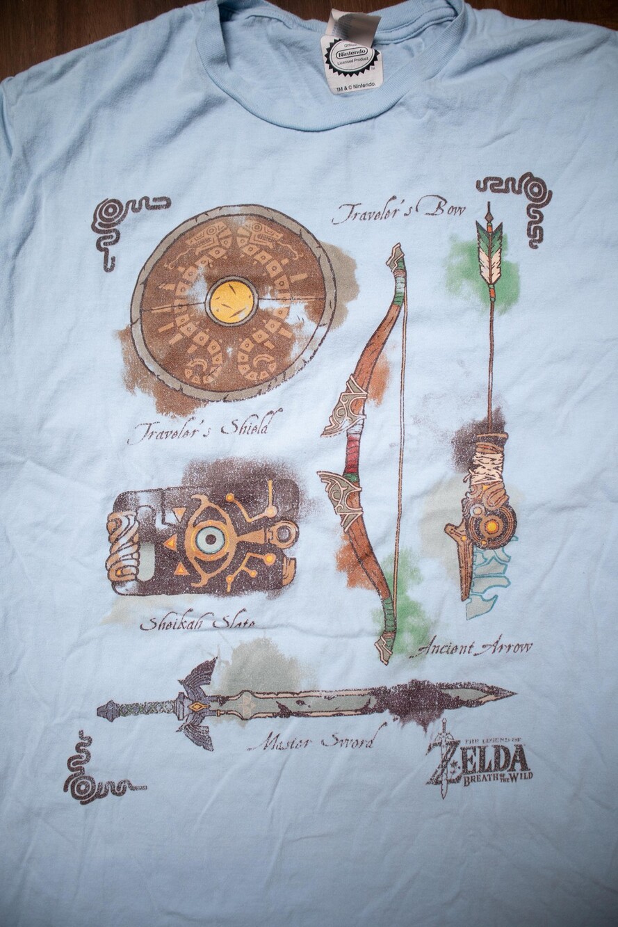Legend of Zelda Breath of the Wild Shirt Mens Large Light Blue Nintendo Graphic - Picture 2 of 5
